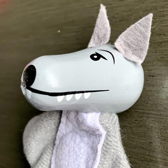 Set/4 Little Red Riding Hood Hand Painted Wood Cloth Finger Puppet Puppets New - Picture 6 of 10